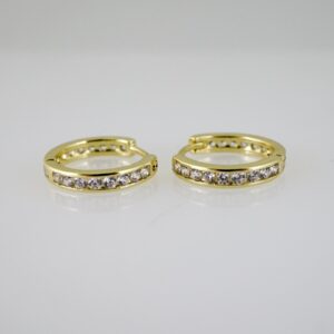 E2645 Earrings  Aretes  Zircon Stone  14K Real Color