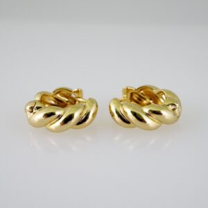 E2646 Earrings  Aretes -Plain  14K Real Color
