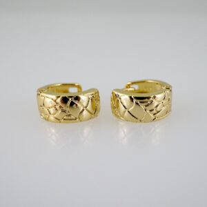 E2648 Earrings  Aretes -Plain  14K Real Color