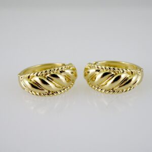 E2649 Earrings  Aretes -Plain  14K Real Color