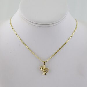 SET1804 Cadenas & Colgantes  Chain  Pendants  Zircon Stone  14K Real Color  2mmX45cm