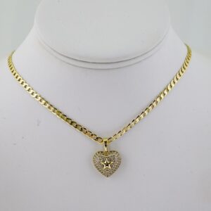 SET1805 Cadenas & Colgantes  Chain  Pendants  Zircon Stone  14K Real Color  3mmX45cm
