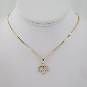 SET1807 Cadenas & Colgantes  Chain  Pendants  Zircon Stone  14K Real Color  2mmX50cm