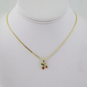 SET1809 Cadenas & Colgantes  Chain  Pendants  Zircon Stone  14K Real Color  2mmX45cm