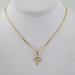 SET1812 Cadenas & Colgantes  Chain  Pendants  Zircon Stone  14K Real Color  2mmX50cm