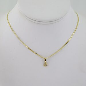 SET1815 Cadenas & Colgantes  Chain  Pendants  Zircon Stone  14K Real Color  2mmX45cm