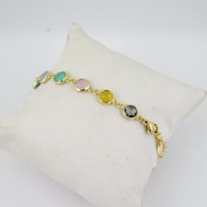 B1709 Bracelet  Pulseras  Plain  14K Real Color
