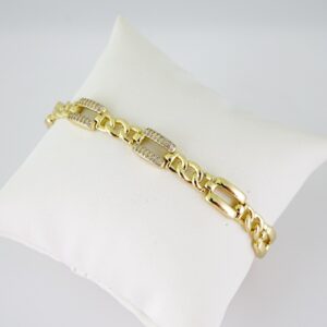 B1743 Bracelet  Pulseras  Zircon Stone  14K Real Color