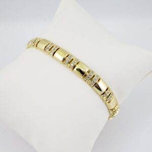 B1711 Bracelet  Pulseras  Zircon Stone  14K Real Color
