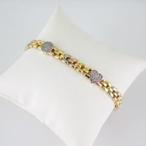 B1744 Bracelet  Pulseras  Zircon Stone  Three Tone