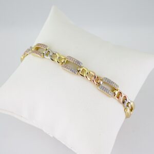 B1745 Bracelet  Pulseras  Zircon Stone  Three Tone