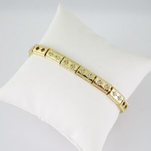 B1746 Bracelet  Pulseras  Zircon Stone  14K Real Color