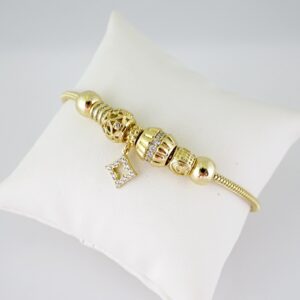 B1748 Bracelet  Pulseras  Zircon Stone  14K Real Color