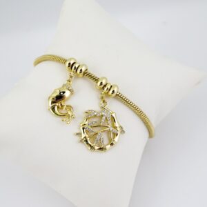 B1716 Bracelet  Pulseras  Zircon Stone  14K Real Color