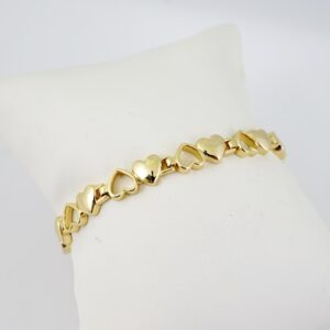 B1717 Bracelet  Pulseras  Plain  14K Real Color