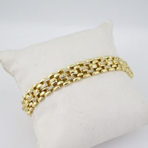 B1719 Bracelet  Pulseras  Plain  14K Real Color