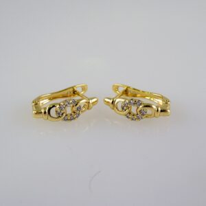 Women Earrings/ Aretes Dama/ Zircon Stone/ 14k Real Color// E912