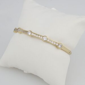 Bangles Woman/Pulsos Dama/  Zircon Stone/14K Real Gold Color// P0066