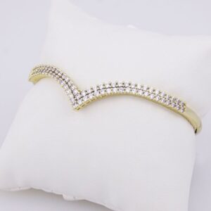 Bangles Woman/ Pulsos Dama///14K Real Color///Zircon Stone///FREE SHIPPING OVER $50.00 DOLLAR PURCHASE///P0084