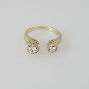 Woman Ring/ Anillos Damas/ Open Size/  Zircon Stone/  14K Real Color/R002