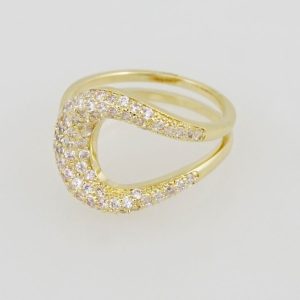 R034 Ring – Anillos – Zircon Stone – 14K Real Color – Ajustable