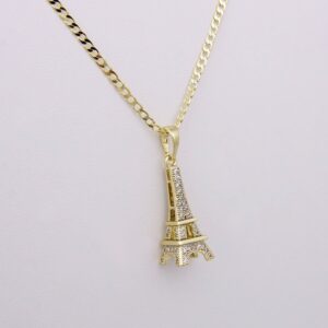 Cadenas & Colgantes/ Necklaces W/ Pendants /  14K Real Color/  Zircon Stone/  2mm X 50cm//SET15