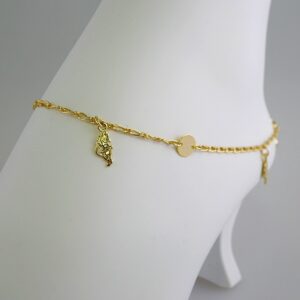 A0045 Anklets  Tobilleras  14k Gold Plated