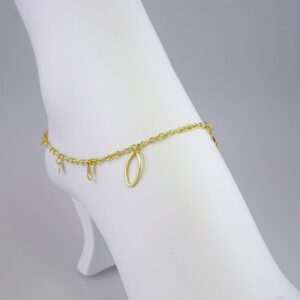A0048 Anklets  Tobilleras  14k Gold Plated