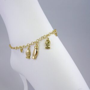 A0050 Anklets  Tobilleras  14k Gold Plated