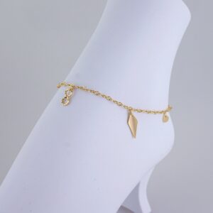 A0065 Anklets  Tobilleras  14k Gold Plated