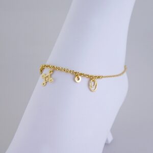 A0066 Anklets  Tobilleras  14k Gold Plated
