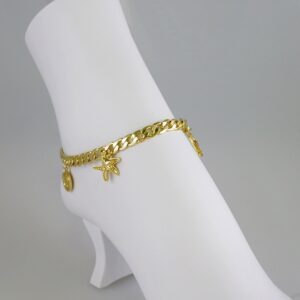 A6008 Anklets Tobilleras 14k Gold Plated 6mm