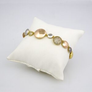 Bracelets Woman/ Pulseras Dama/ Zircon Stone/ 14K Real Color/ FREE SHIPPING OVER $50.00 DOLLAR PURCHASE///B0094