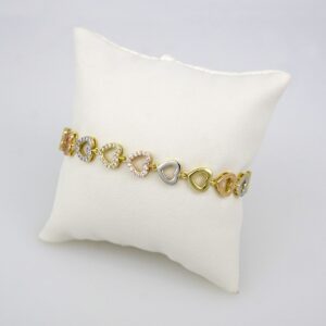 Bracelets Woman/ Pulseras Dama/Zircon Stone/ Three Tone/ 3 Colores///B0109