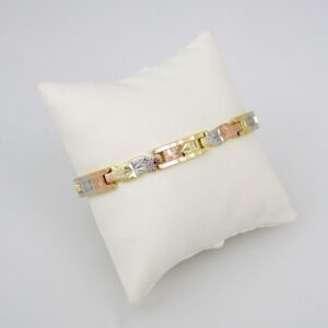 Bracelets Woman/ Pulseras Dama/ Plain/ 14K Real Color/ Three Tone/ 3 Colores///B0110