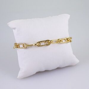 Women Bracelets/ Pulseras Dama/  Zircon Stone/  14K Real Color// B1045