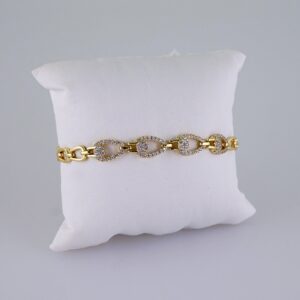 Women Bracelets/ Pulseras Dama/  Zircon Stone/  14K Real Color// B1059