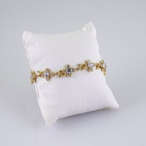 Women Bracelets/ Pulseras Dama/  Zircon Stone/  14K Real Color// B1114
