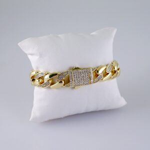 Bracelets/ Zircon Stone/ 14K Real Color/ 14mm/ Cierre Original// B1115