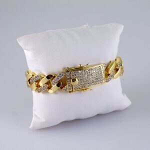 Bracelets/ Zircon Stone/ 14K Real Color/ 14mm/ Cierre Original// B1116