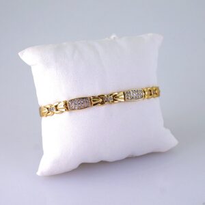 Women Bracelets/ Pulseras Dama/ Zircon Stone/14K Real Color// B1122