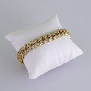 Bracelets/ Zircon Stone/ 14K Real Color/ 8mm/ Estilo Monnaco/ Cierre Original// B1134