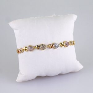 Women Bracelets/ Pulseras Dama/ Zircon Stone/ Three Tone// B1150