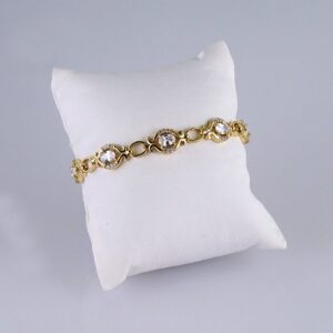 Women Bracelets/ Pulseras Dama/ Zircon Stone/ 14K Real Color// B1164