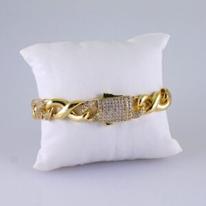 Bracelets/ Zircon Stone/ 14K Real Color/ 8mm/ Estilo Monnaco/ Cierre Original// B1173
