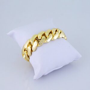 Men Bracelets/ Pulseras Hombre/ Plain/ 14K Real Color/ Cierre Original// B1196