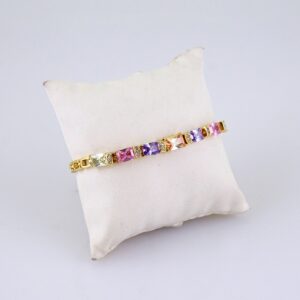 Women Bracelets/ Pulseras Dama/ Zircon Stone/ 14K Real Color/ Stainless Steel// B1239