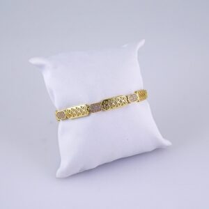 Women’s Bracelets-Pulseras Dama-Zircon Stone-14K Real Color-Stainless Steel-B1277