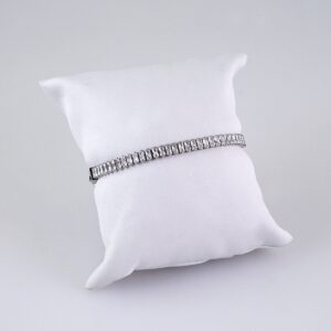 Women’s Bracelets-Pulseras Dama-Zircon Stone-Silver Color-Stainless Steel-B1278