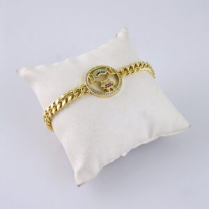 B1293 Women’s Bracelet – Pulseras Dama – Zircon Stone – 14K Real Color/